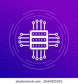 ícone de vetor de host, servidor ou mainframe