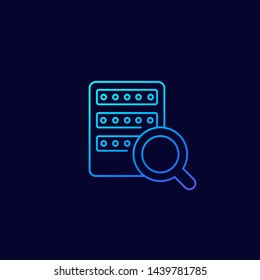 mainframe or server search, linear icon