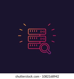 mainframe, server search vector line icon