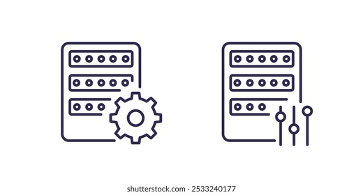 mainframe, ícones da linha de configurações do servidor