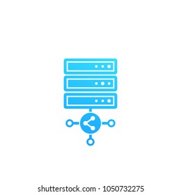 mainframe, server, shared hosting vector icon