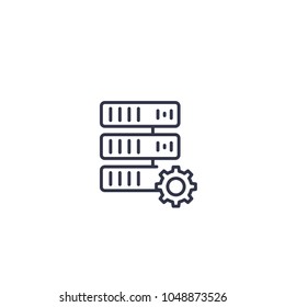 mainframe, server vector linear icon on white