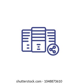 mainframe, shared hosting vector linear icon