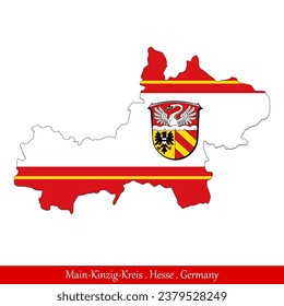 Bandera principal-kinzig-kreis - Hesse, Alemania (EPS)