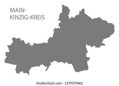 Main-Kinzig-Kreis grey county map of Hessen Germany