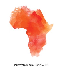Mainland Africa on a black background. Vector illustration. Textured vector map of Africa. Tribal background. Abstract Background with Watercolor Stains. Vector illustration.  - Shutterstock ID 523952134