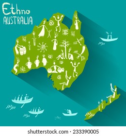 Mainland Australia in ethnic style
