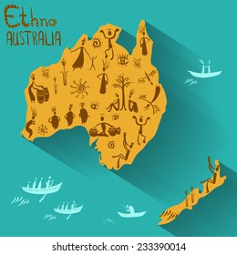 Mainland Australia in ethnic style
