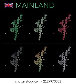 Mainland dotted map set. Map of Mainland in dotted style. Borders of the island filled with beautiful smooth gradient circles. Superb vector illustration.