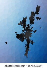 Mapa geométrico continental. Forma de galería de símbolos de China continental en estilo de polos bajos. Ilustración vectorial de isla elegante.