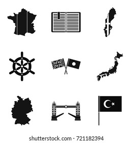 Mainland icons set. Simple set of 9 mainland vector icons for web isolated on white background