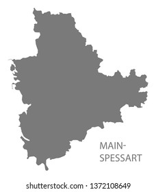 Main-Spessart grey county map of Bavaria Germany