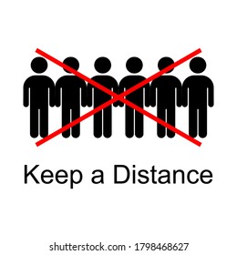 Maintain a distance. Vector illustration to keep your distance from other people.