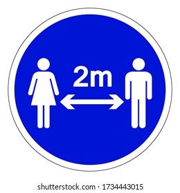 Maintain Distancing 2m Symbol, Vector  Illustration, Isolated On White Background Label. EPS10