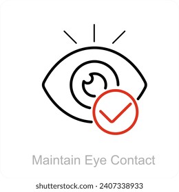 Maintain eye contact icon concept