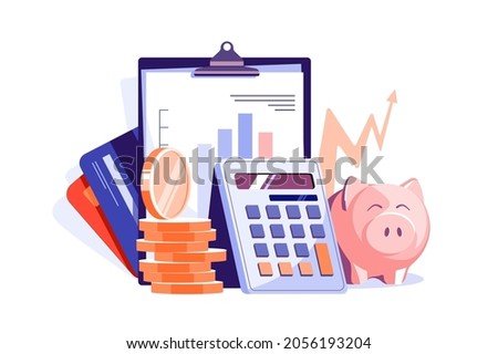 Maintain financial statements of company vector illustration. Financial tax report flat style. Accounting, finance audit, business concept