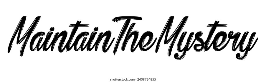 maintain the mystery text on white background.