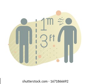 Maintain Safe Distance 1 Meter - Icon as EPS 10 File