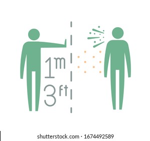 Maintain Safe Distance 1 Meter - Icon as EPS 10 File