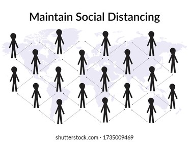 Maintain Social Distancing. Concept maintain social distancing vector illustrations