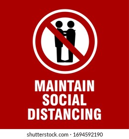 Maintain Social Distancing Icon. Vector Image.