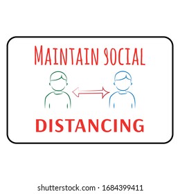 Maintain Social Distancing with symbol vector design  isolated on white background, symbol for your web site design, icon logo, app, UI. Banner or any purpose. can change color.