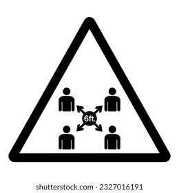 Symbol für soziale Distanzierung, Vektorgrafik, einzeln auf weißem Hintergrund. EPS10