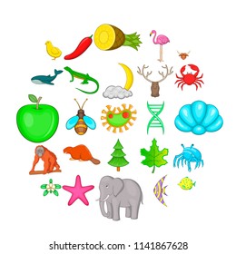 Maintain the wildlife icons set. Cartoon set of 25 maintain the wildlife vector icons for web isolated on white background