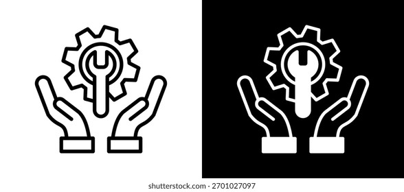 Icono de mantenibilidad Ilustración vectorial whiteblack