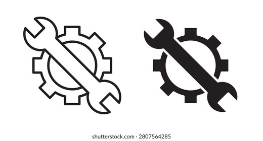 Maintainance icon black and white vector..