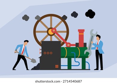Mantenimiento de sistemas heredados: mantenimiento de alto costo e ineficiencia de la Ilustración vectorial plana 2d de Tecnología obsoleta