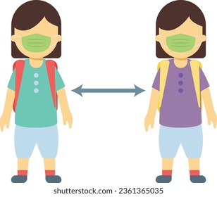 Maintaining social distance between students.