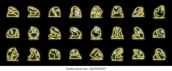 Maintaining wrist health with ergonomic vertical mice, illuminated by vibrant neon glow on a dark background