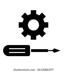 Maintance solid glyph icon, Repair