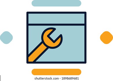 Maintance web icon line filled color concept related website, seo and business elements.
