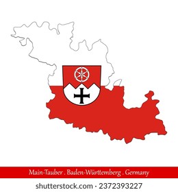 Main-Tauber Flag - Baden-Württemberg,Germany (EPS)