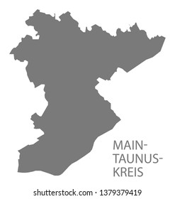 Main-Taunus-Kreis grey county map of Hessen Germany