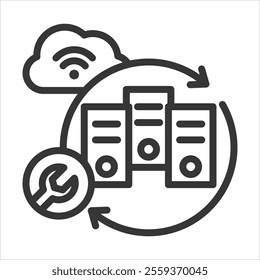 Maintenace Outline Icon Vector Illustration