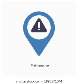 Concepto de icono de mantenimiento o alerta de pin