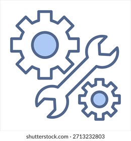 Ilustração do vetor de ícone azul de manutenção