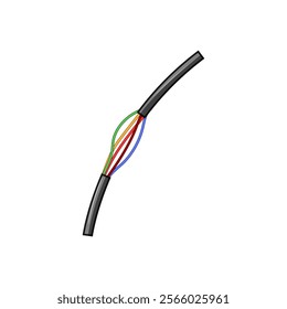 maintenance broken cable cartoon. diagnostics signal, interference continuity, wiring network maintenance broken cable sign. isolated symbol vector illustration