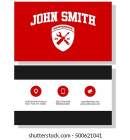 Maintenance business card