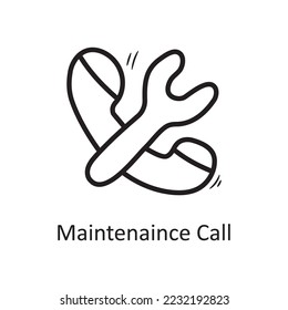 maintenance Call vector outline Icon Design illustration. Business Symbol on White background EPS 10 File