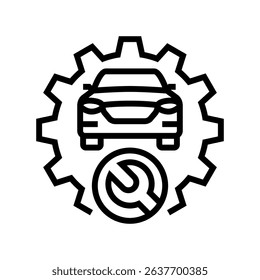 maintenance car dealership line icon vector. maintenance car dealership sign. isolated contour symbol black illustration