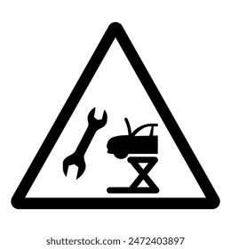 Wartungs-Auto-Symbol-Zeichen, Vektorillustration, isoliert auf weißem Hintergrund-Etikett. EPS10