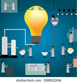 Maintenance and change idea,lightbulb in lab.,vector