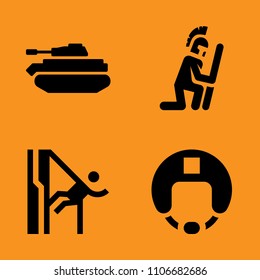maintenance, compensation, moto and hero icons set. Vector illustration for web and design