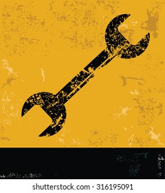 Maintenance concept design, yellow grunge vector