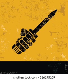 Maintenance concept design, yellow grunge vector