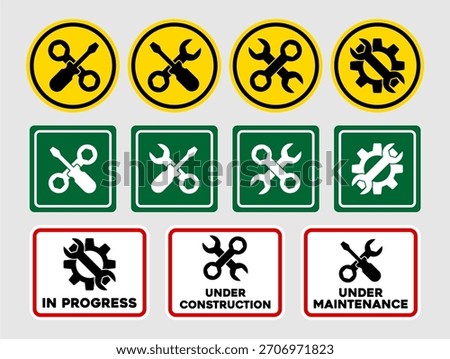 Maintenance and Construction Status Icons Set